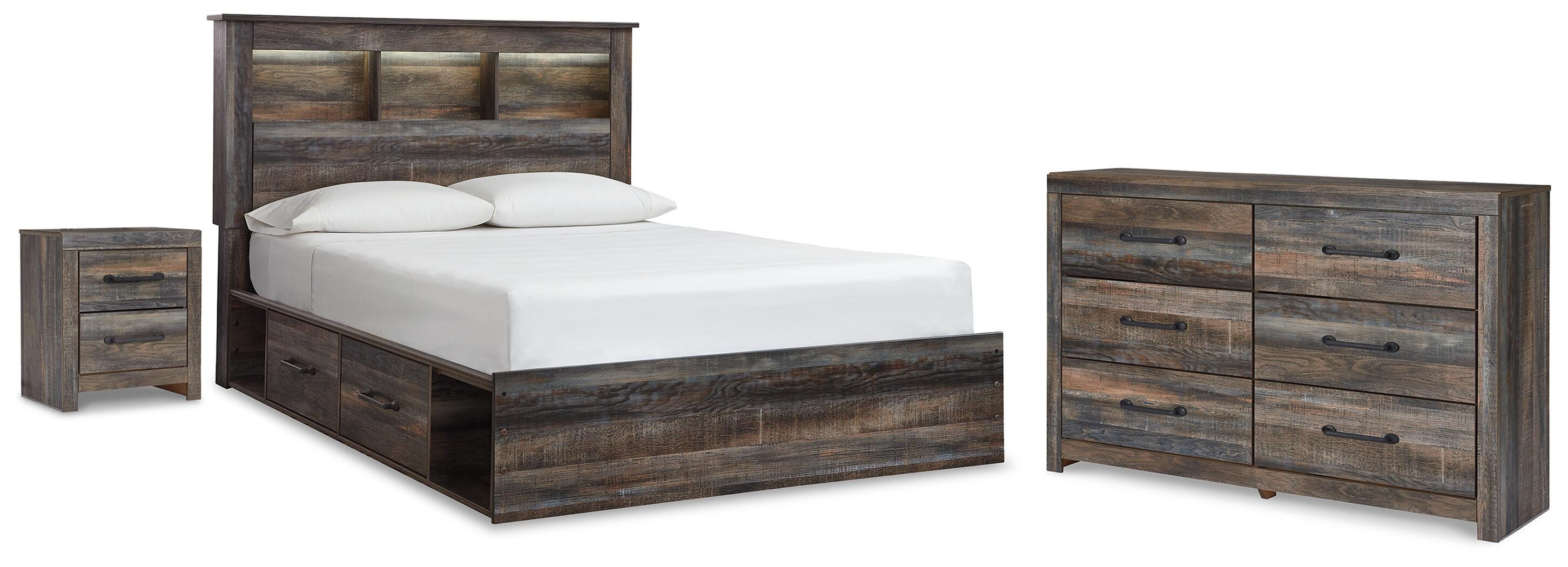 Drystan Queen Bookcase Bed with Storage, Dresser and Nightstand Signature Design by Ashley® Bedroom