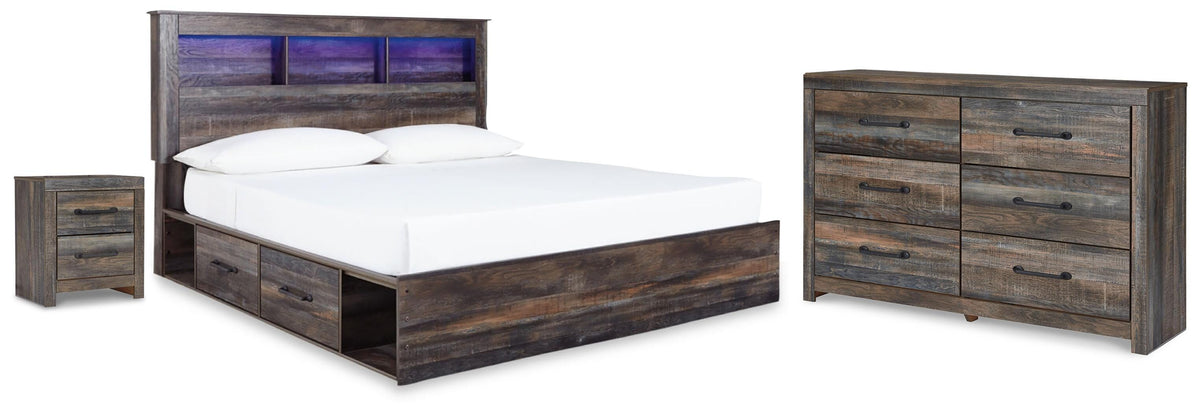 Drystan King Bookcase Bed, Dresser and Nightstand — Underbed Units Signature Design by Ashley® Bedroom