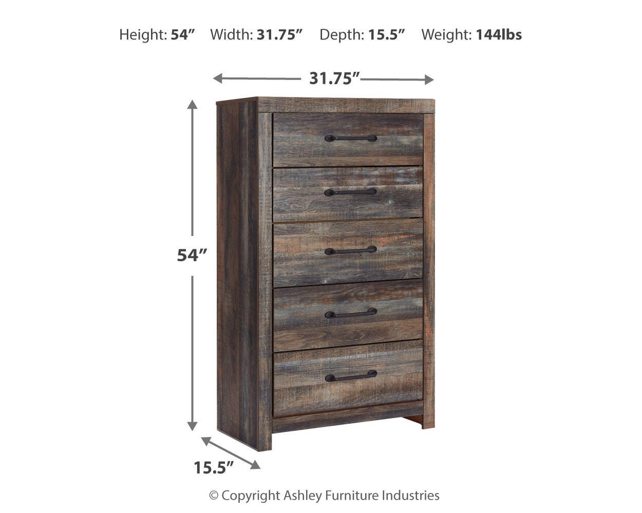 Drystan Queen Panel Storage Bed, Dresser, Mirror, Chest and 2 Nightstands