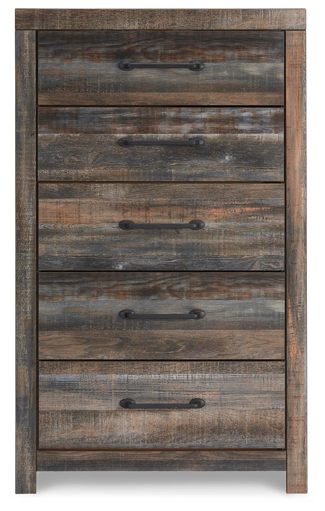 Drystan Queen Panel Storage Bed, Dresser, Mirror, Chest and 2 Nightstands