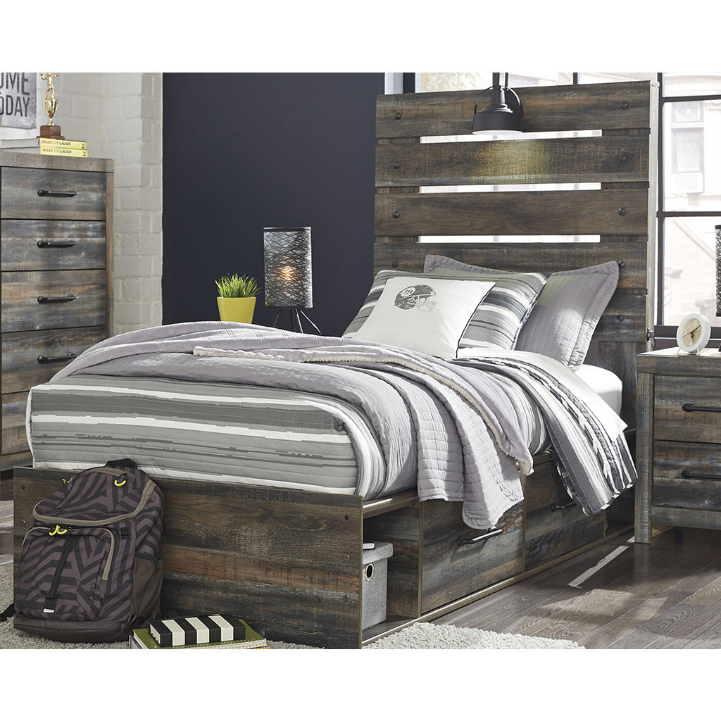 Drystan Twin Panel Bed with 4 Storage Drawers Signature Design by Ashley® Storage