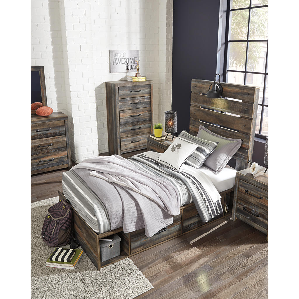 Drystan Twin Panel Bed with 2 Storage Drawers Signature Design by Ashley® Storage