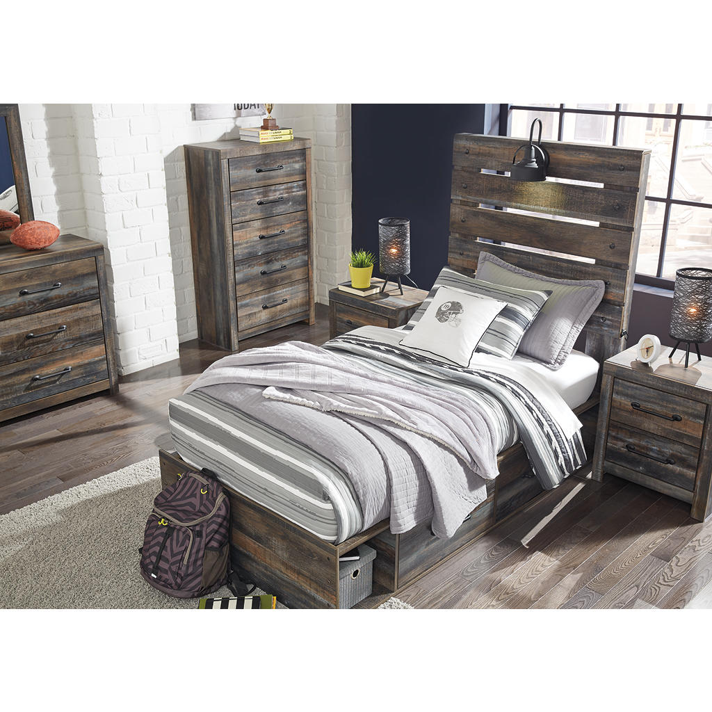 Drystan Twin Panel Bed with 4 Storage Drawers Signature Design by Ashley® Storage