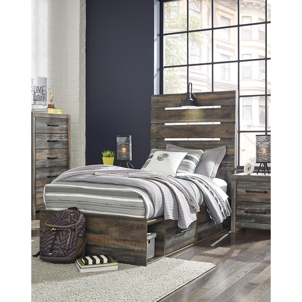 Drystan Twin Panel Bed with 2 Storage Drawers Signature Design by Ashley® Storage