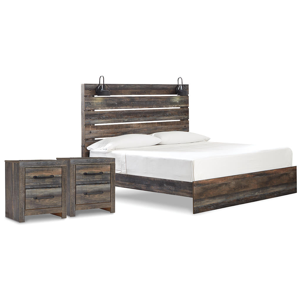Drystan King Panel Bed and 2 Nightstands Signature Design by Ashley® Uncategorized