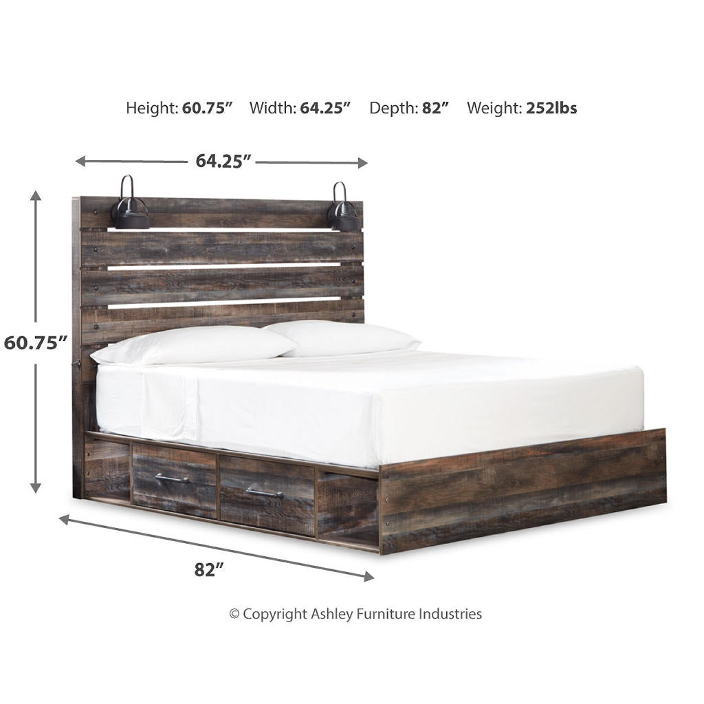 Drystan King Panel Bed with Storage, Dresser, Mirror and Nightstand Signature Design by Ashley® Uncategorized