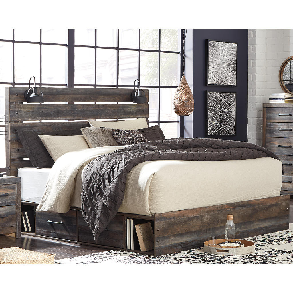 Drystan King Panel Storage Bed and 2 Nightstands Signature Design by Ashley® Uncategorized