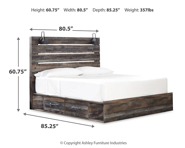 Drystan King Panel Storage Bed and 2 Nightstands