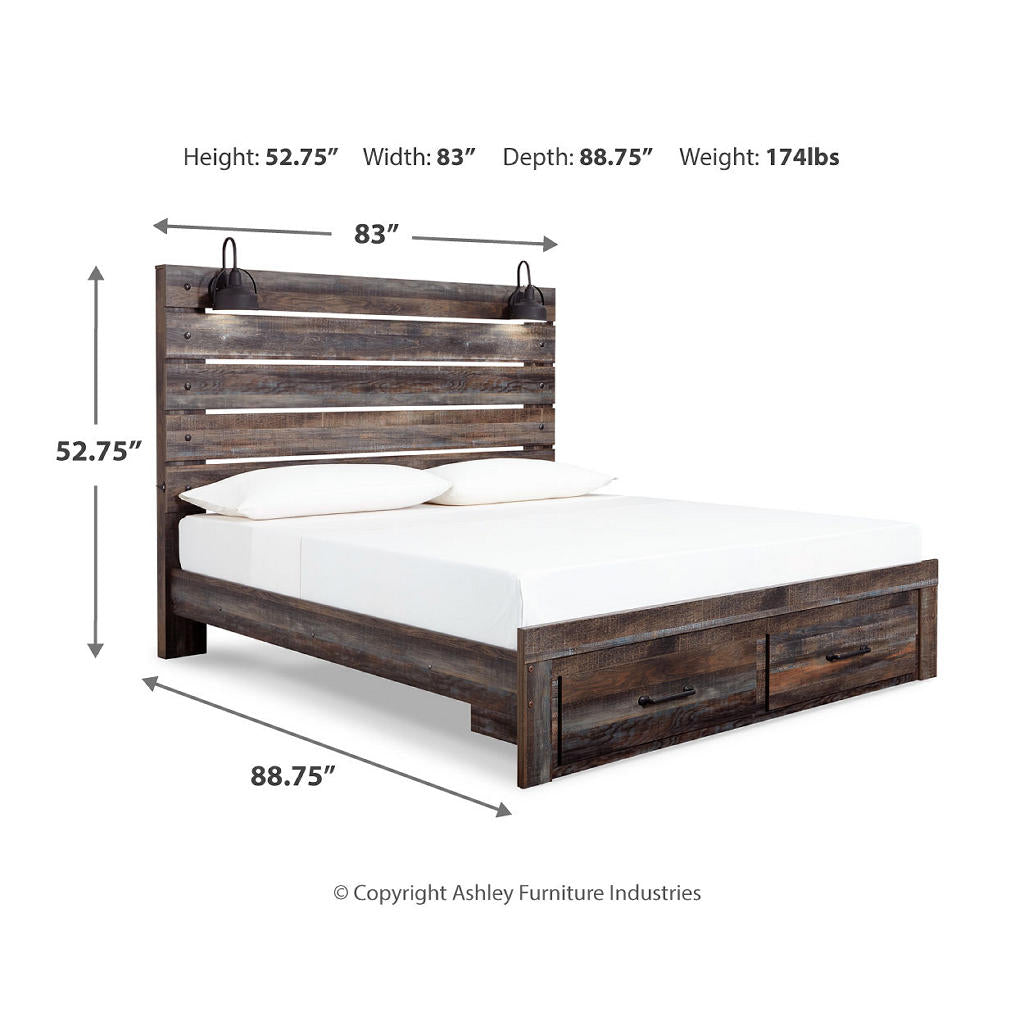 Drystan King Panel Bed with 2 Storage Drawers Signature Design by Ashley® Bedroom