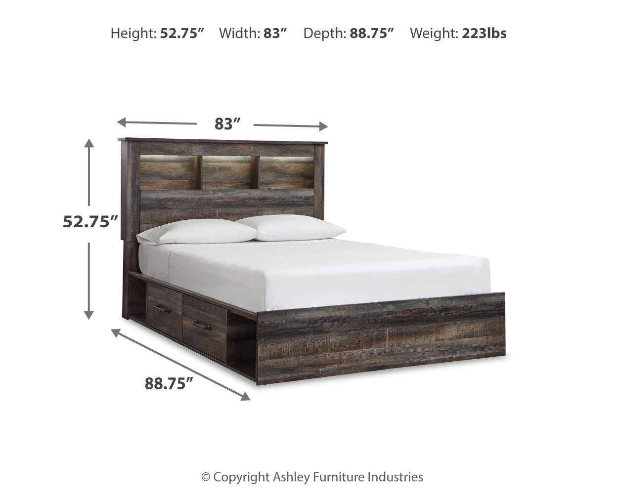Drystan Queen Bookcase Bed 6-Piece Set — Side Storage, Chest Signature Design by Ashley® Bedroom