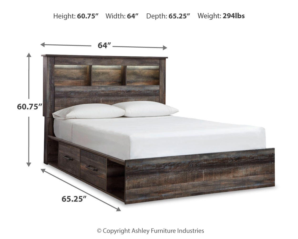 Drystan Queen Bookcase Bed with Storage, Dresser and Nightstand Signature Design by Ashley® Bedroom