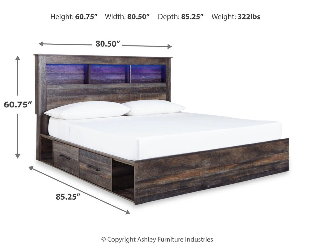 Drystan King Bookcase Bed, Dresser and Nightstand — Underbed Units Signature Design by Ashley® Bedroom