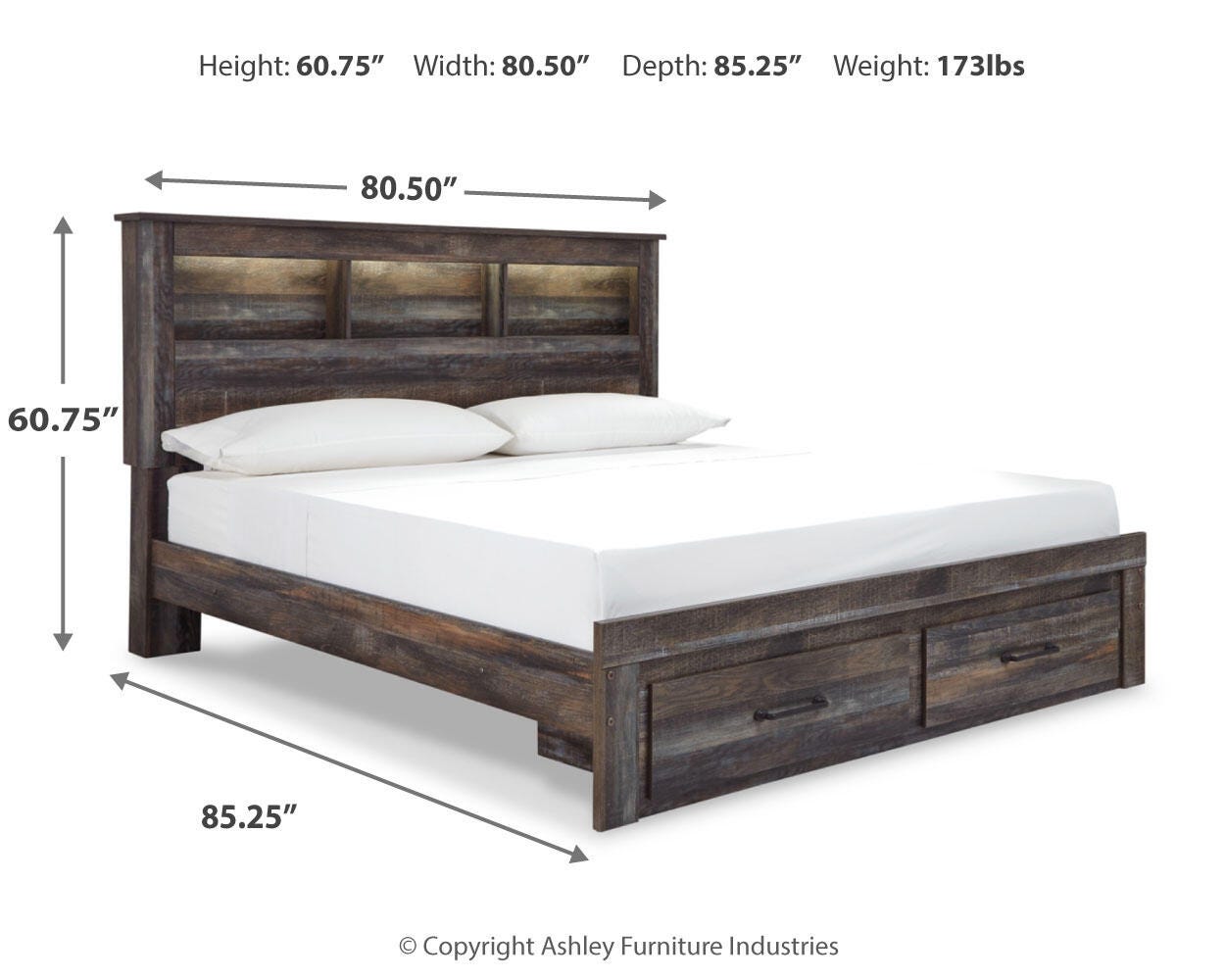 Drystan King Bookcase Storage Bed, Dresser and Chest