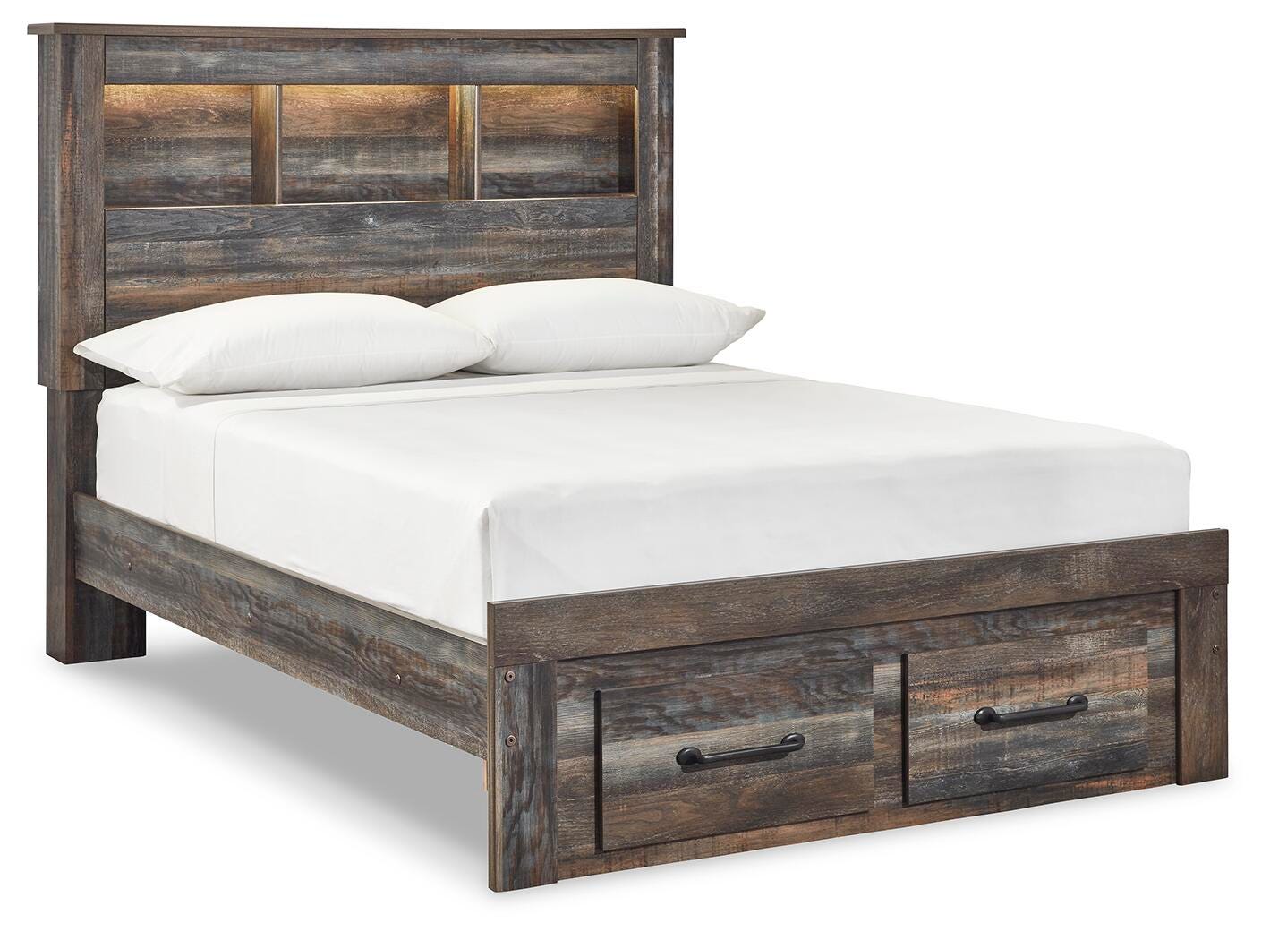 Drystan Full Bookcase Storage Bed and Chest — 2-Piece Set