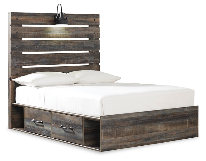 Drystan Full Panel Bed with 2 Storage Drawers