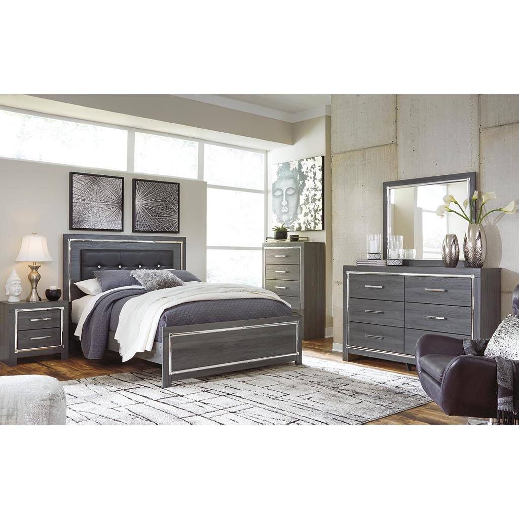 Lodanna Dresser — Gray 6-Drawer with Faceted Chrome Pulls Signature Design by Ashley® Bedroom