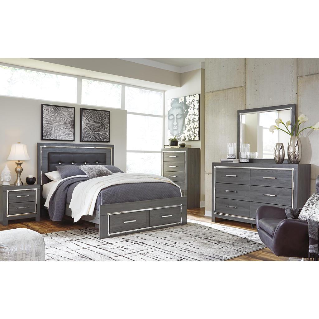 Lodanna Dresser — Gray 6-Drawer with Faceted Chrome Pulls Signature Design by Ashley® Bedroom
