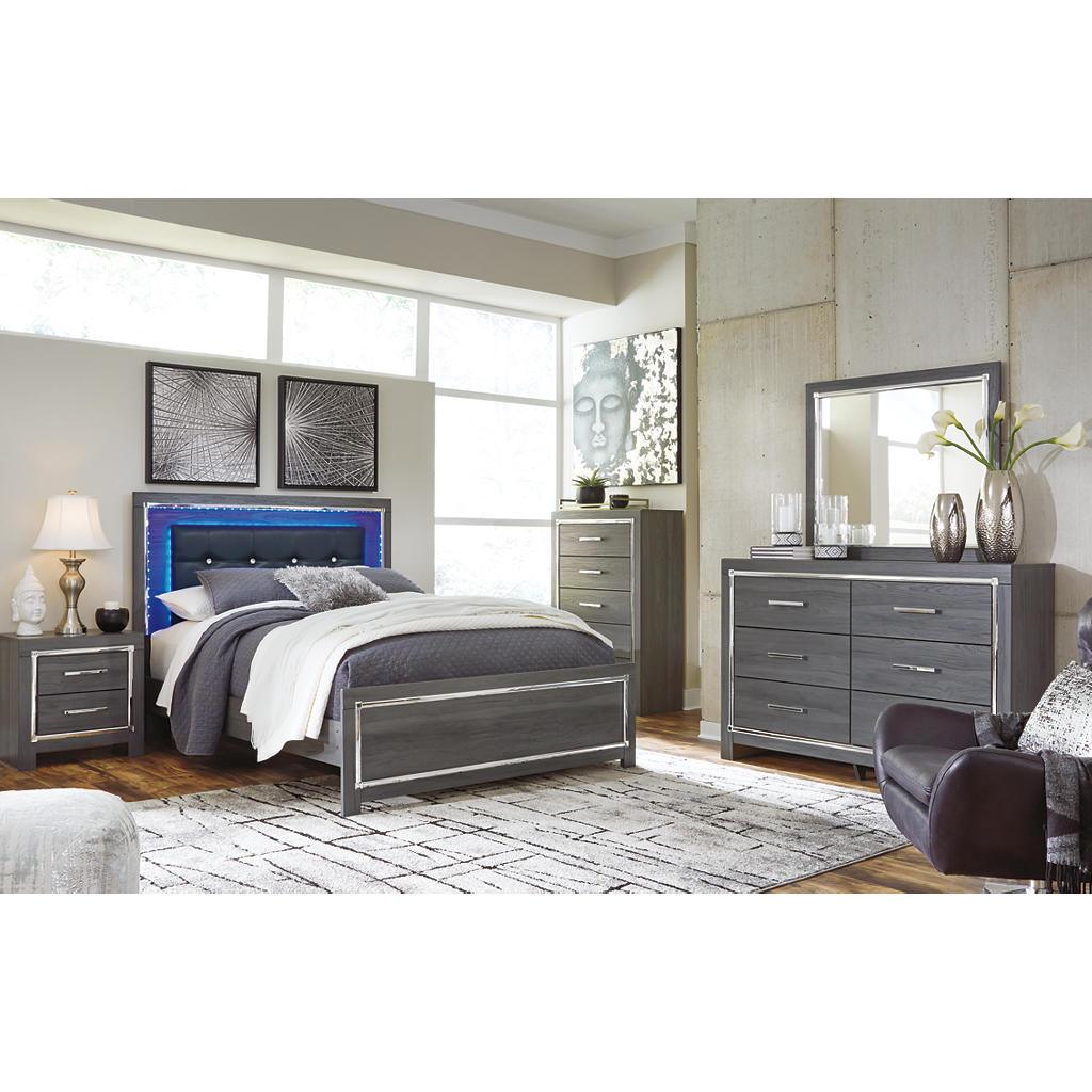 Lodanna Dresser — Gray 6-Drawer with Faceted Chrome Pulls Signature Design by Ashley® Bedroom
