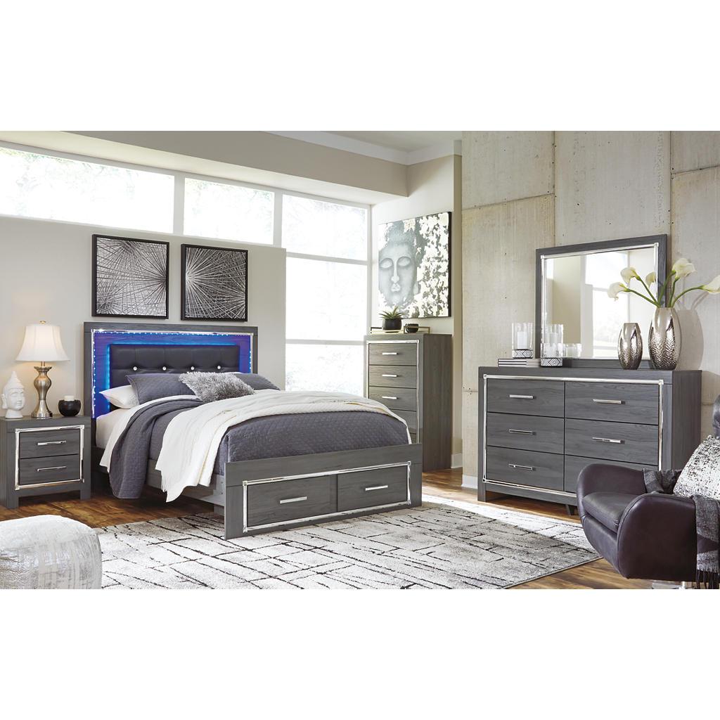 Lodanna Dresser — Gray 6-Drawer with Faceted Chrome Pulls Signature Design by Ashley® Bedroom
