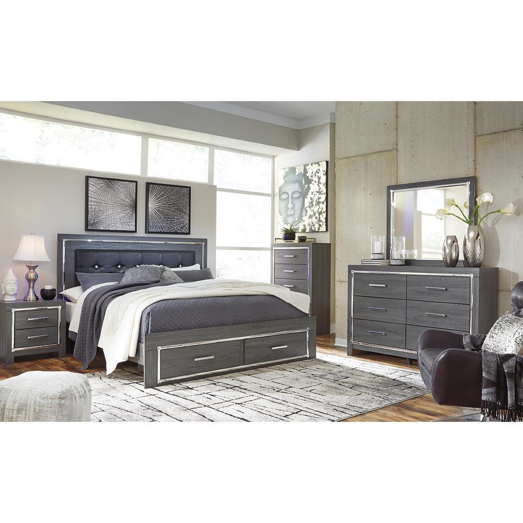 Lodanna Dresser — Gray 6-Drawer with Faceted Chrome Pulls Signature Design by Ashley® Bedroom