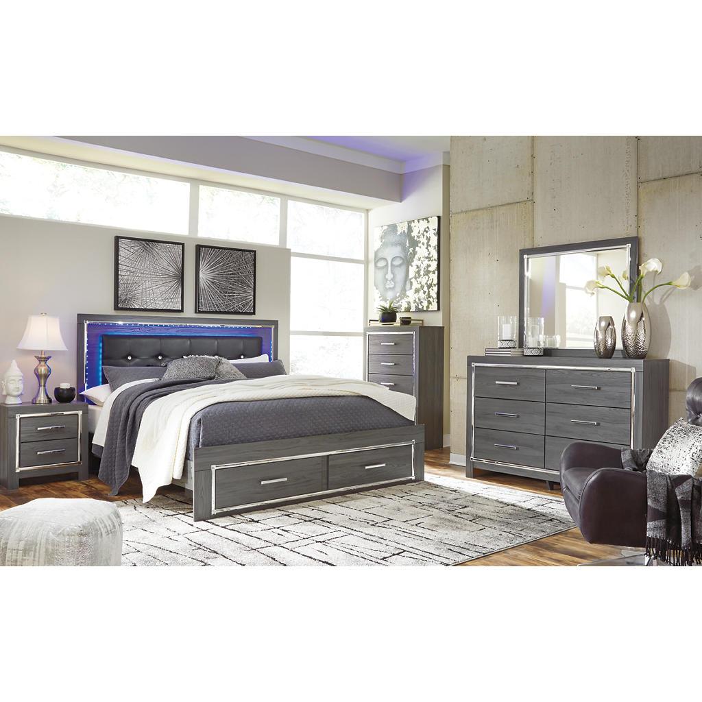 Lodanna Dresser — Gray 6-Drawer with Faceted Chrome Pulls Signature Design by Ashley® Bedroom