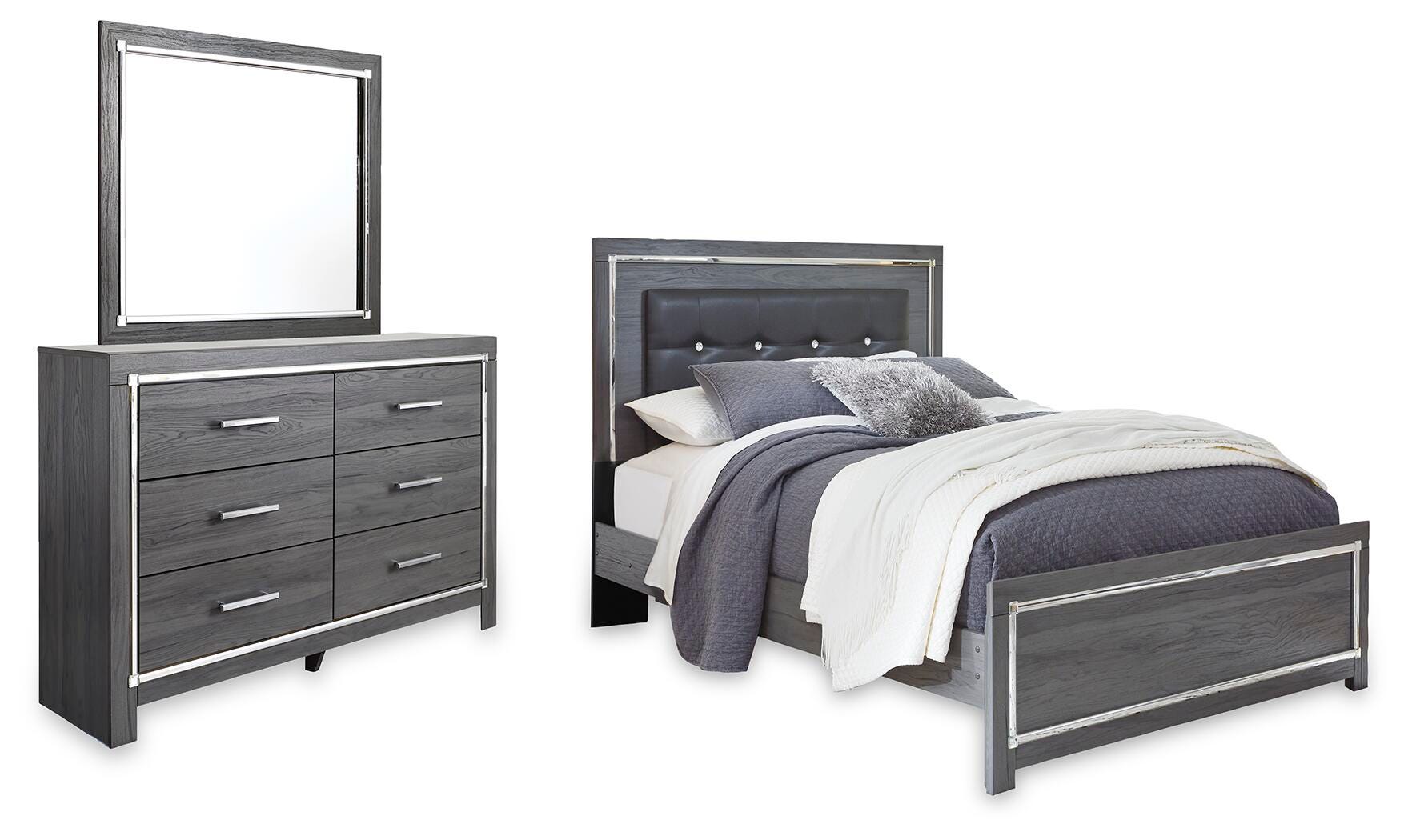 Lodanna Queen Upholstered Panel Bed, Dresser and Mirror Signature Design by Ashley® Bedroom