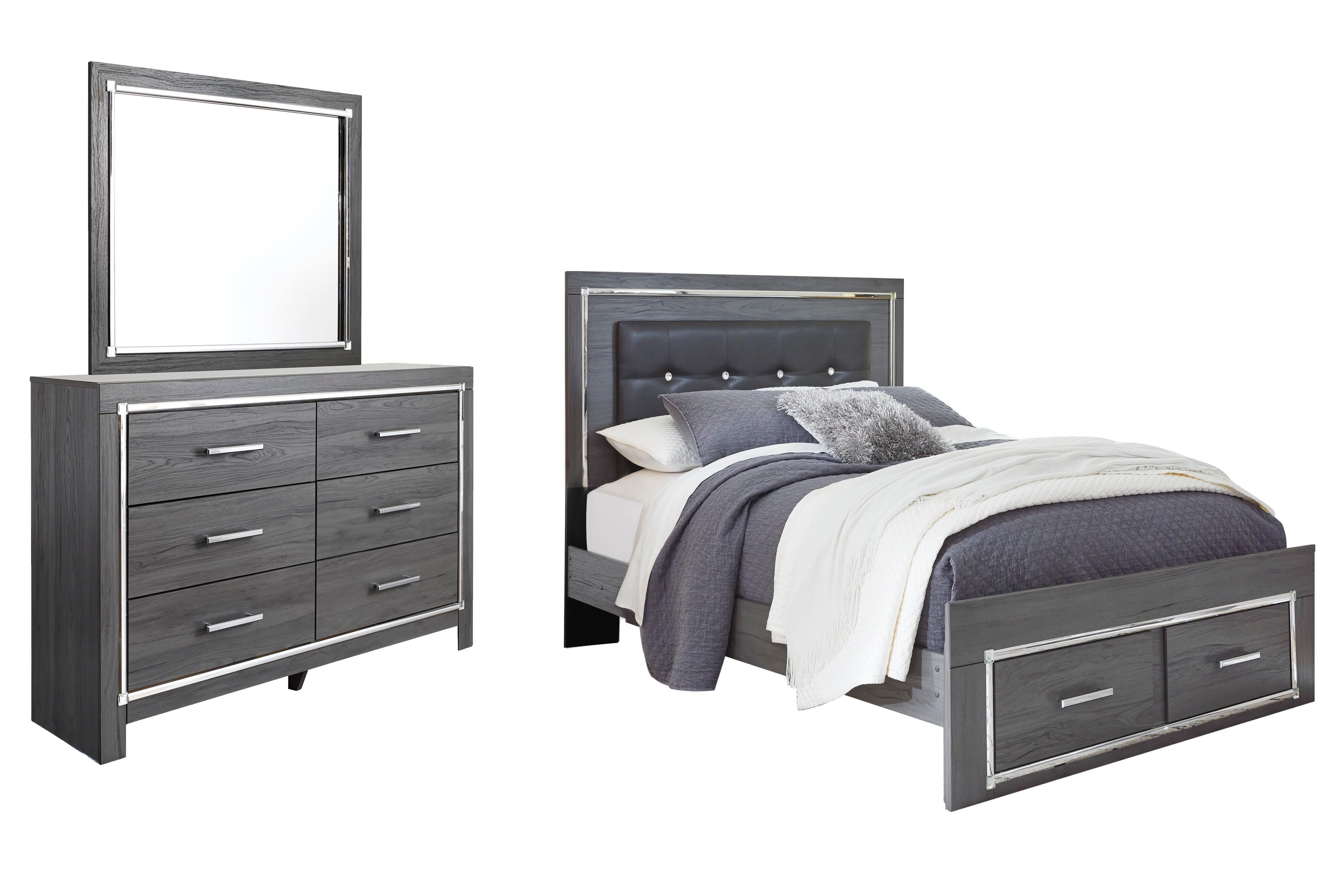 Lodanna Queen Upholstered Storage Bed, Dresser and Mirror Signature Design by Ashley® Bedroom