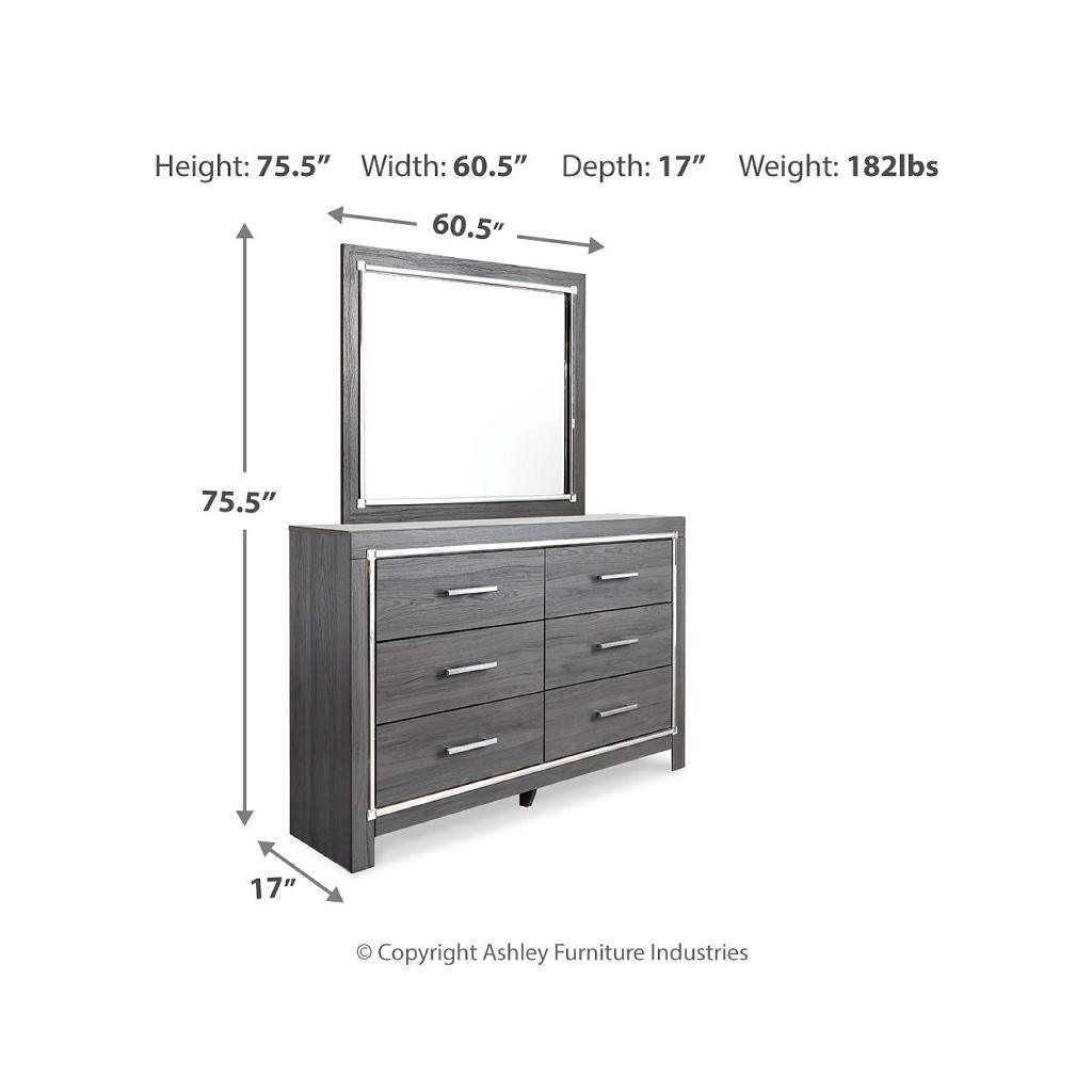 Lodanna Dresser and Mirror Set — Gray with Chrome-Tone Sparkle Signature Design by Ashley® Bedroom
