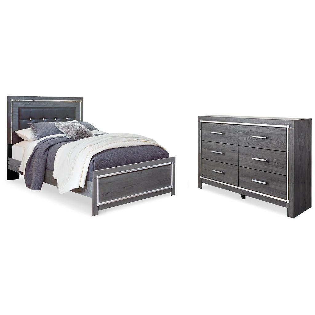 Lodanna Queen Panel Bed and Dresser Set — Gray LED Duo Signature Design by Ashley® Uncategorized