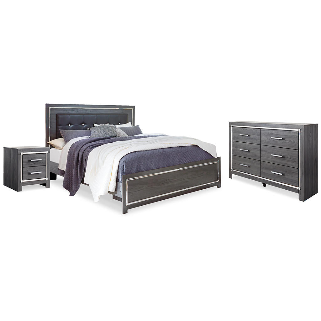 Lodanna King Upholstered Panel Bed, Dresser and Nightstand — Gray Signature Design by Ashley® Uncategorized
