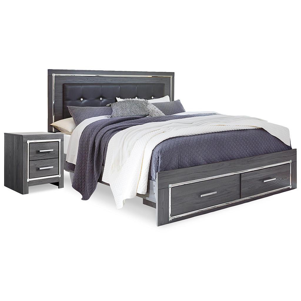 Lodanna Queen Storage Bed and Nightstand Set — Gray LED Pair Signature Design by Ashley® Uncategorized