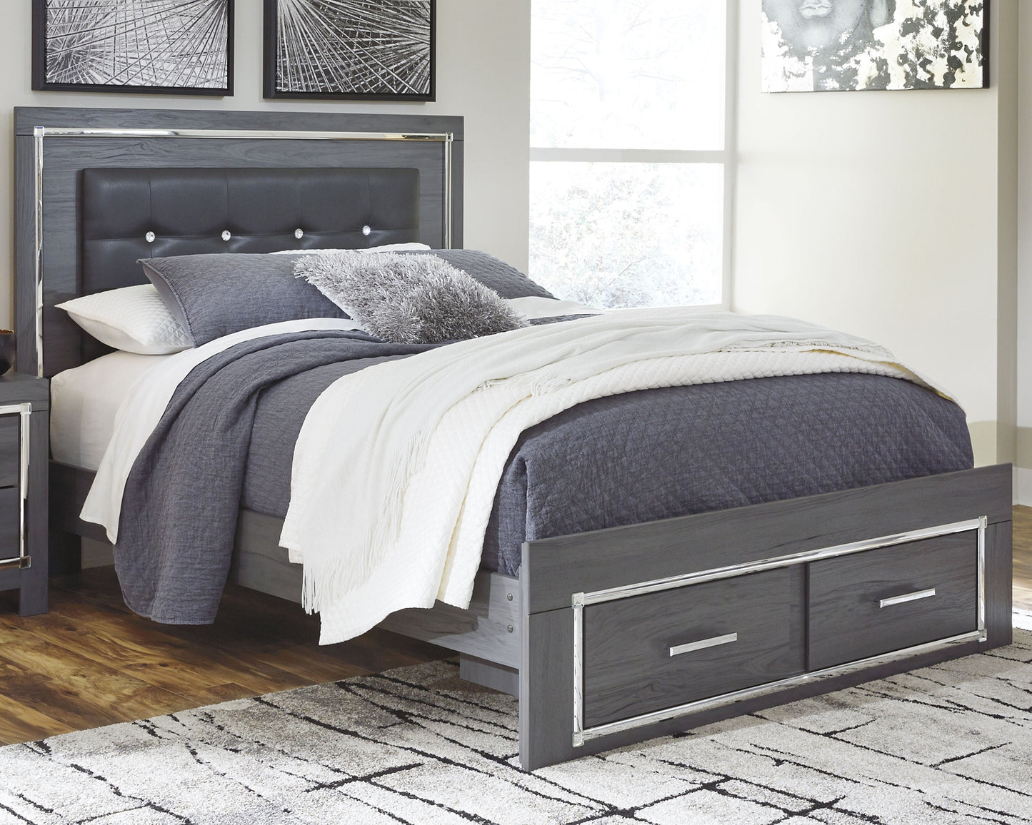 Lodanna Queen Storage Bed and Nightstand