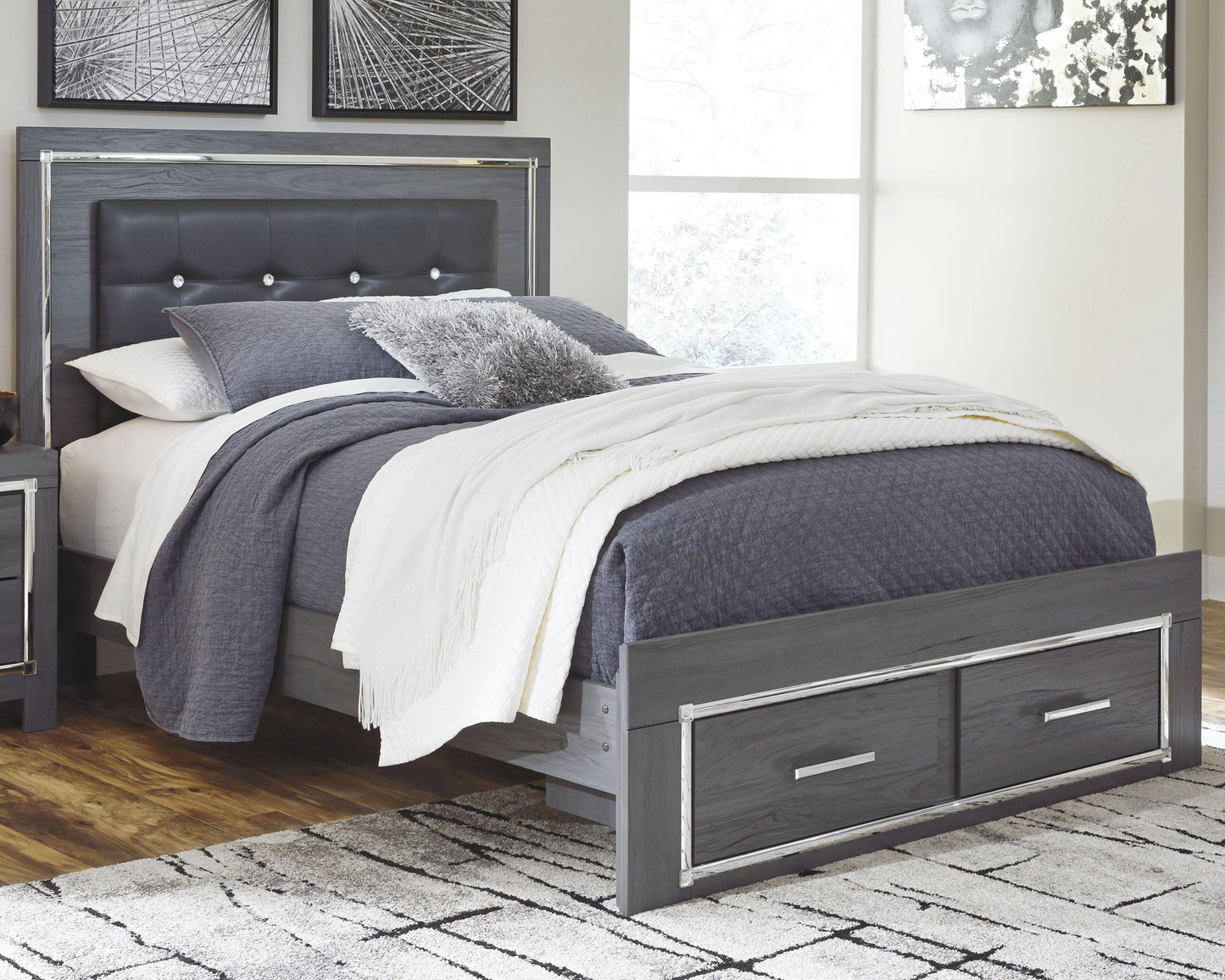 Lodanna Queen Upholstered Storage Bed, Dresser and Mirror Signature Design by Ashley® Bedroom