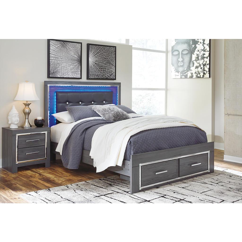 Lodanna Queen Storage Bed and Nightstand Set — Gray LED Pair Signature Design by Ashley® Uncategorized