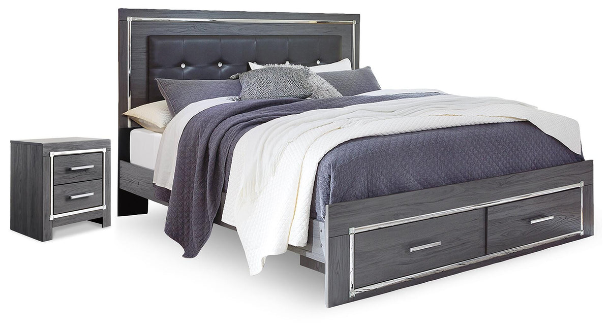Lodanna King Storage Bed and Nightstand — Platform 2-Piece Signature Design by Ashley® Bedroom