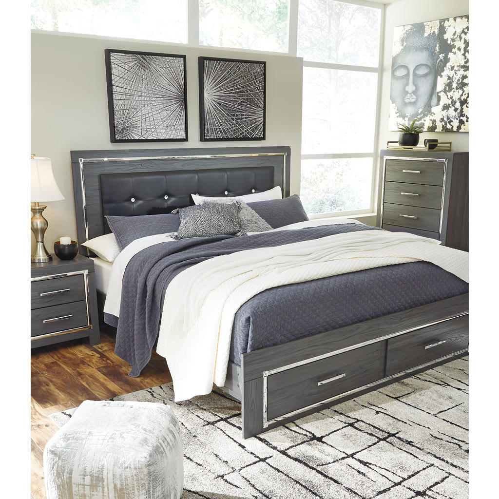Lodanna King Storage Bed with Mirrored Dresser and Nightstand Signature Design by Ashley® Uncategorized