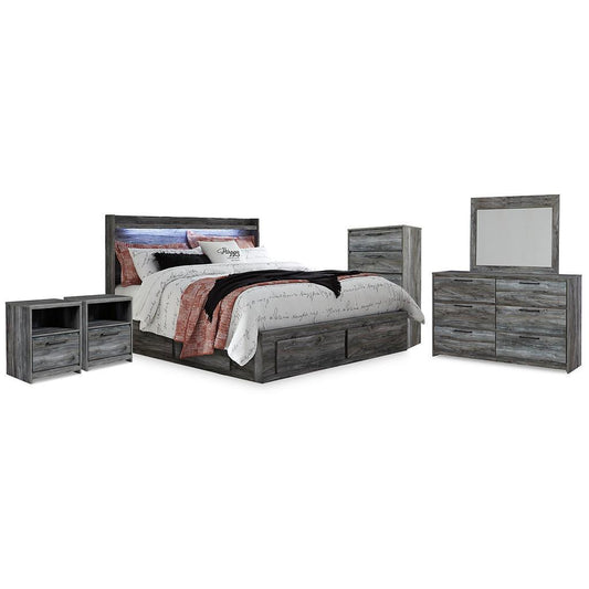 Baystorm Bedroom Set (B86) — King 6-drawer storage bed, dresser, mirror, ch Signature Design by Ashley® Uncategorized