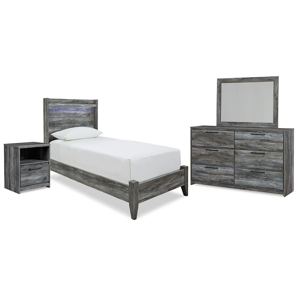 Baystorm Twin Panel Bed, Dresser, Mirror and Nightstand Signature Design by Ashley® Uncategorized