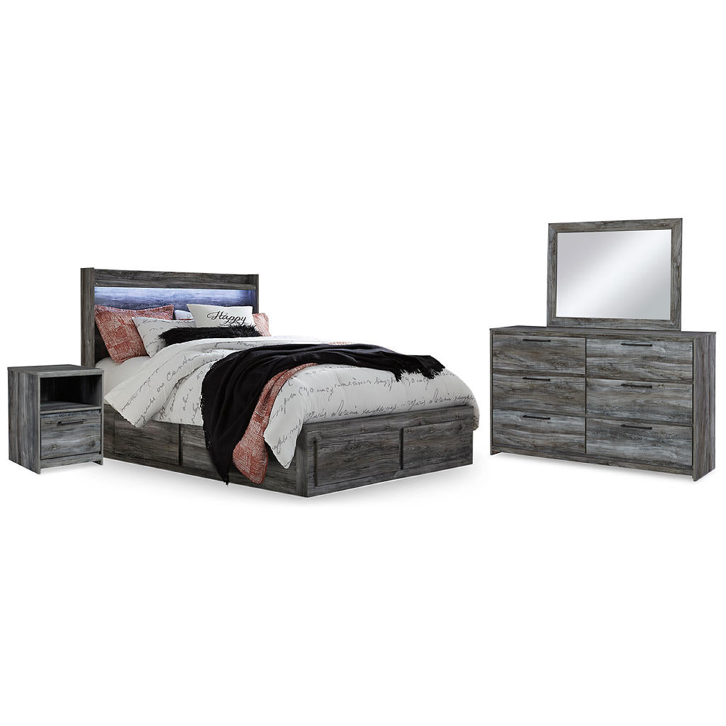 Baystorm Queen Panel Bed with 2 Side Storage, Dresser, Mirror, and Nightstand Signature Design by Ashley® Uncategorized