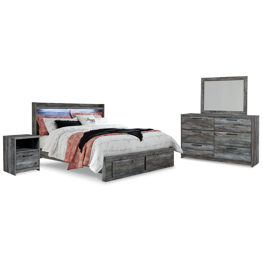 Baystorm King Panel Storage Bed with Mirrored Dresser and Nightstand Signature Design by Ashley® Uncategorized