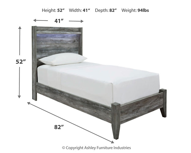 Baystorm 2 Twin Panel Beds, 2 Mattresses, 2 Foundations, and Chest