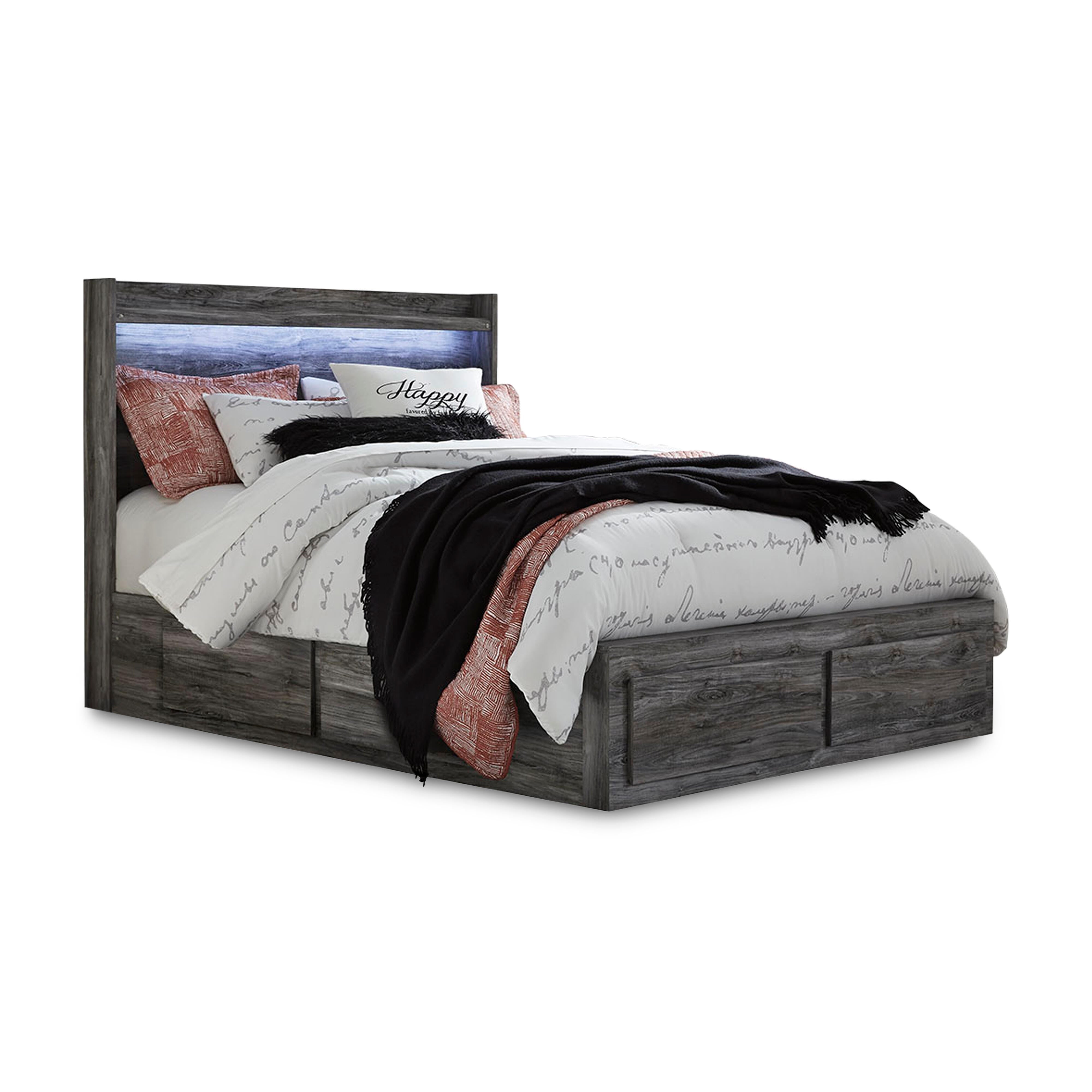 Baystorm Queen Panel Bed with Storage, Dresser and 2 Nightstands