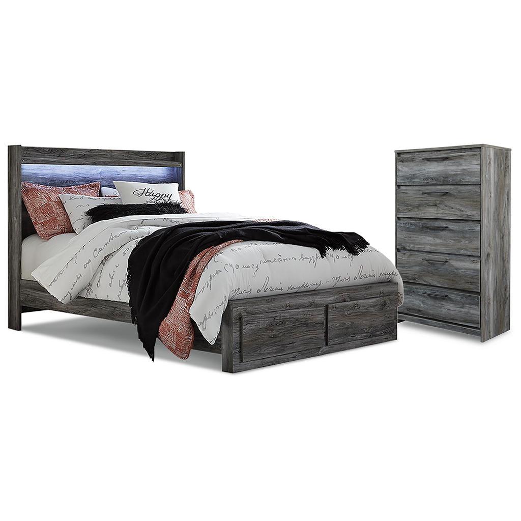 Baystorm Bedroom Set (B37) — King panel storage bed and chest Signature Design by Ashley® Uncategorized
