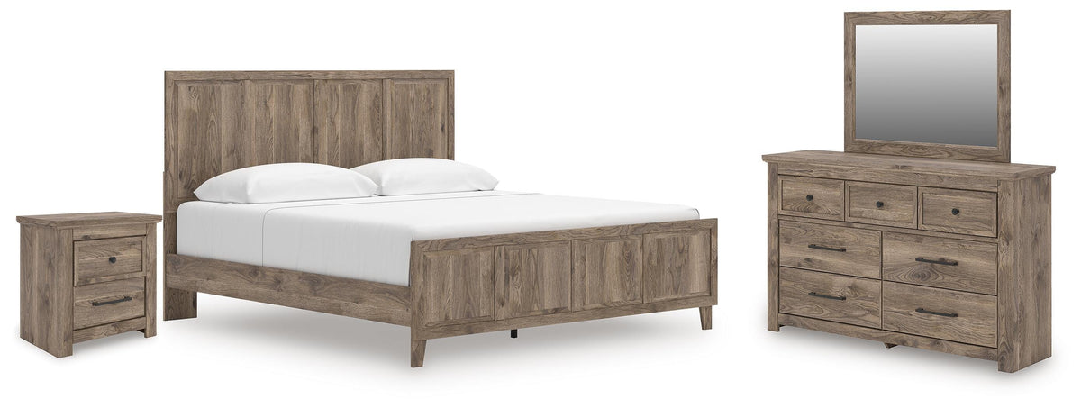 Rusticott King Panel Bed, Dresser, Mirror and Nightstand Signature Design by Ashley® Bedroom