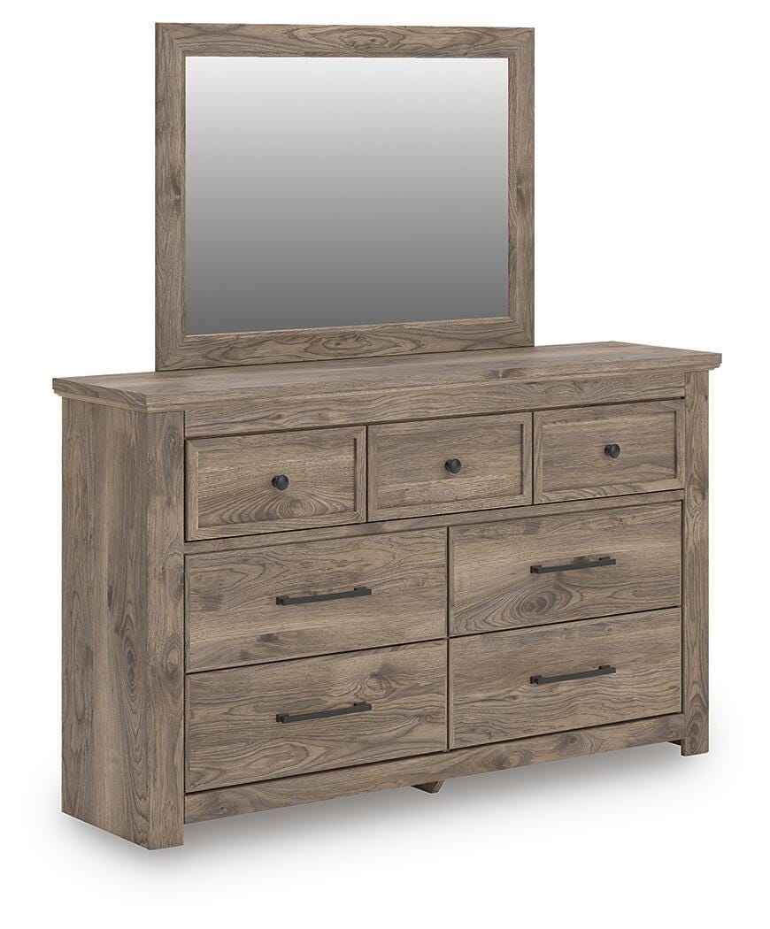 Rusticott King Poster Bed, Dresser, Mirror and Nightstand Signature Design by Ashley® Bedroom
