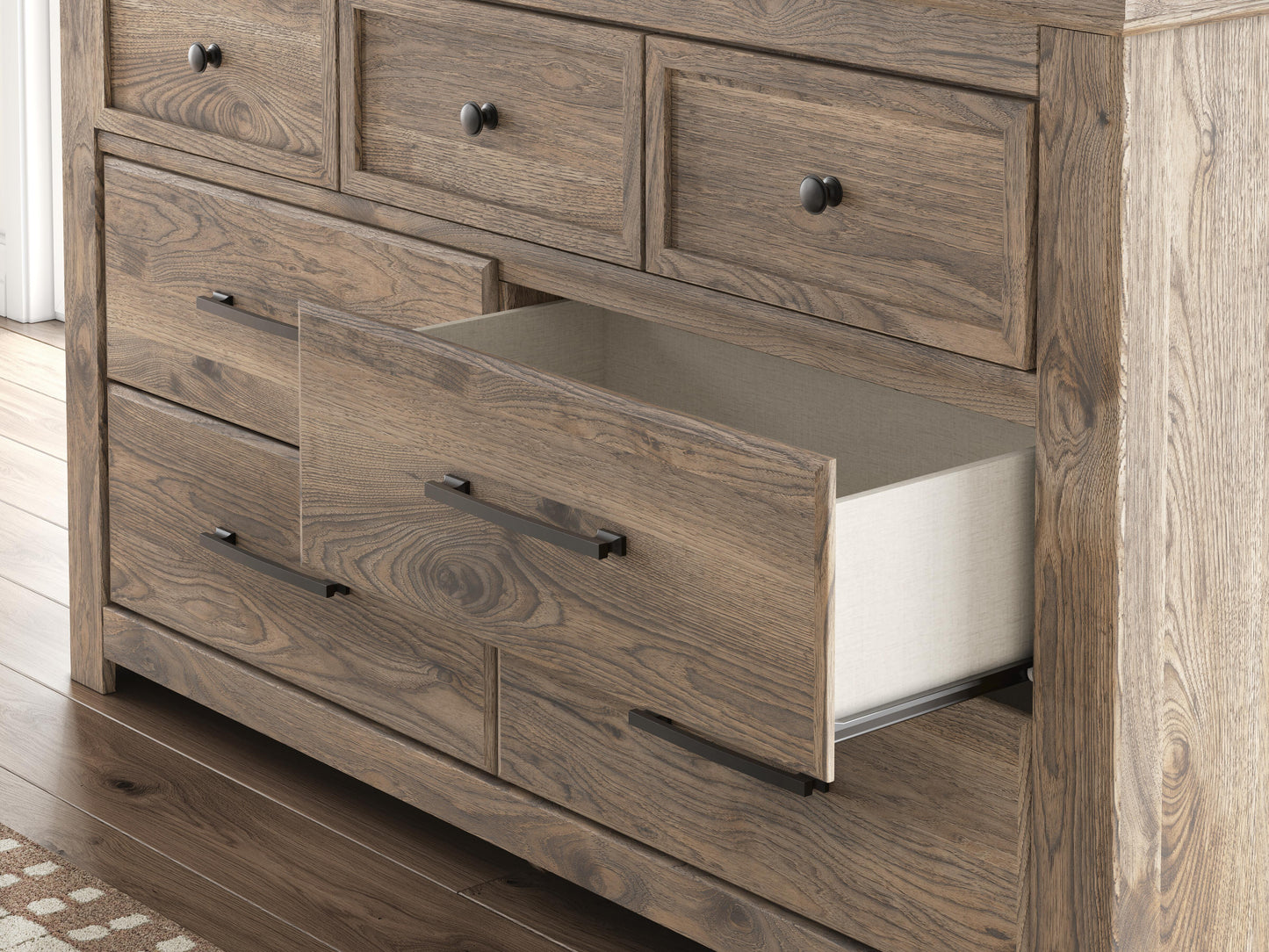 Rusticott King Poster Bed, Dresser, Mirror and Nightstand Signature Design by Ashley® Bedroom