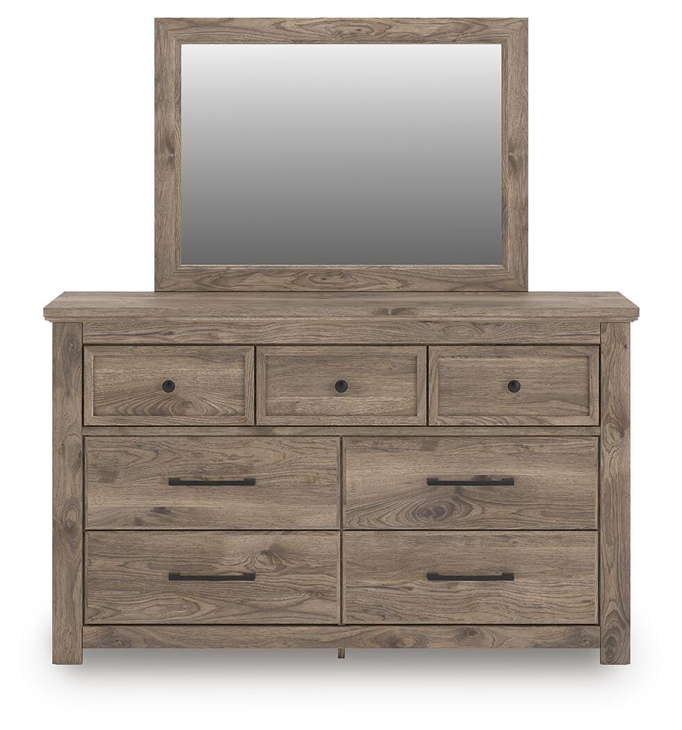 Rusticott King Poster Bed, Dresser, Mirror and Nightstand Signature Design by Ashley® Bedroom
