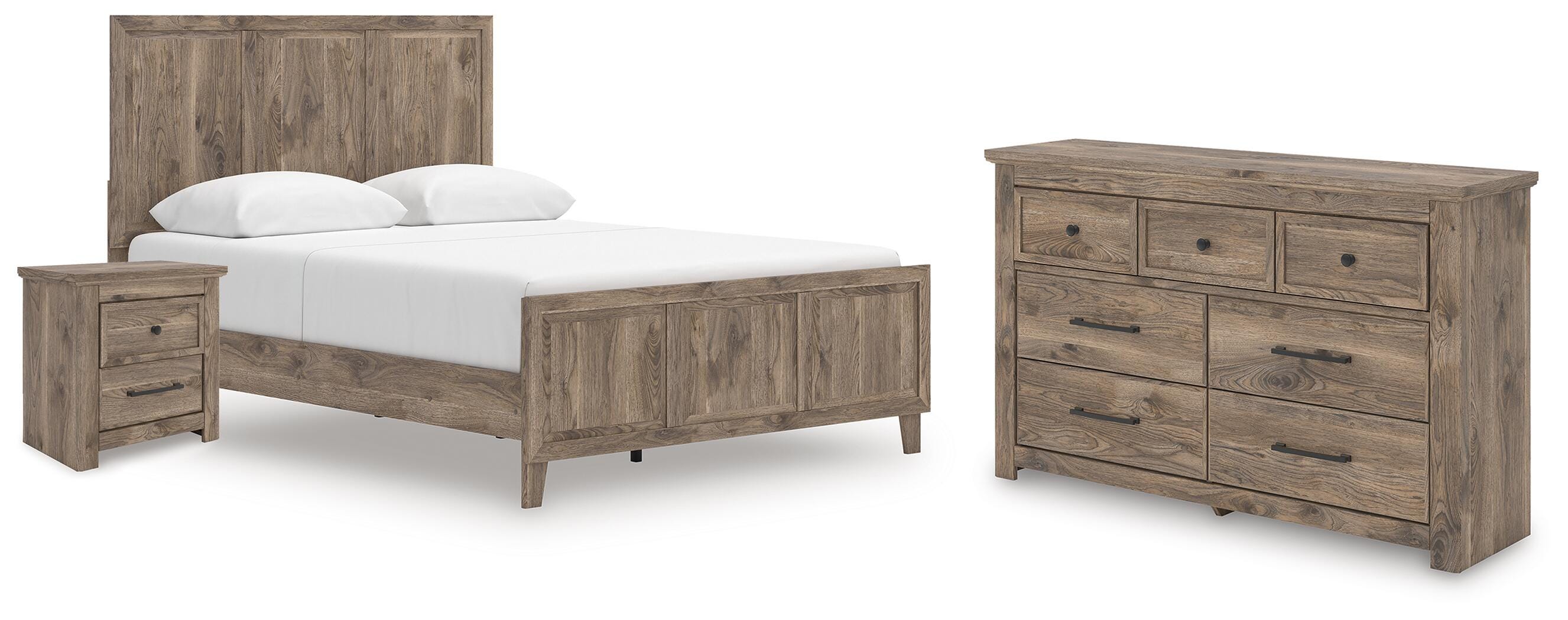 Rusticott Queen Panel Bed, Dresser and Nightstand Signature Design by Ashley® Bedroom