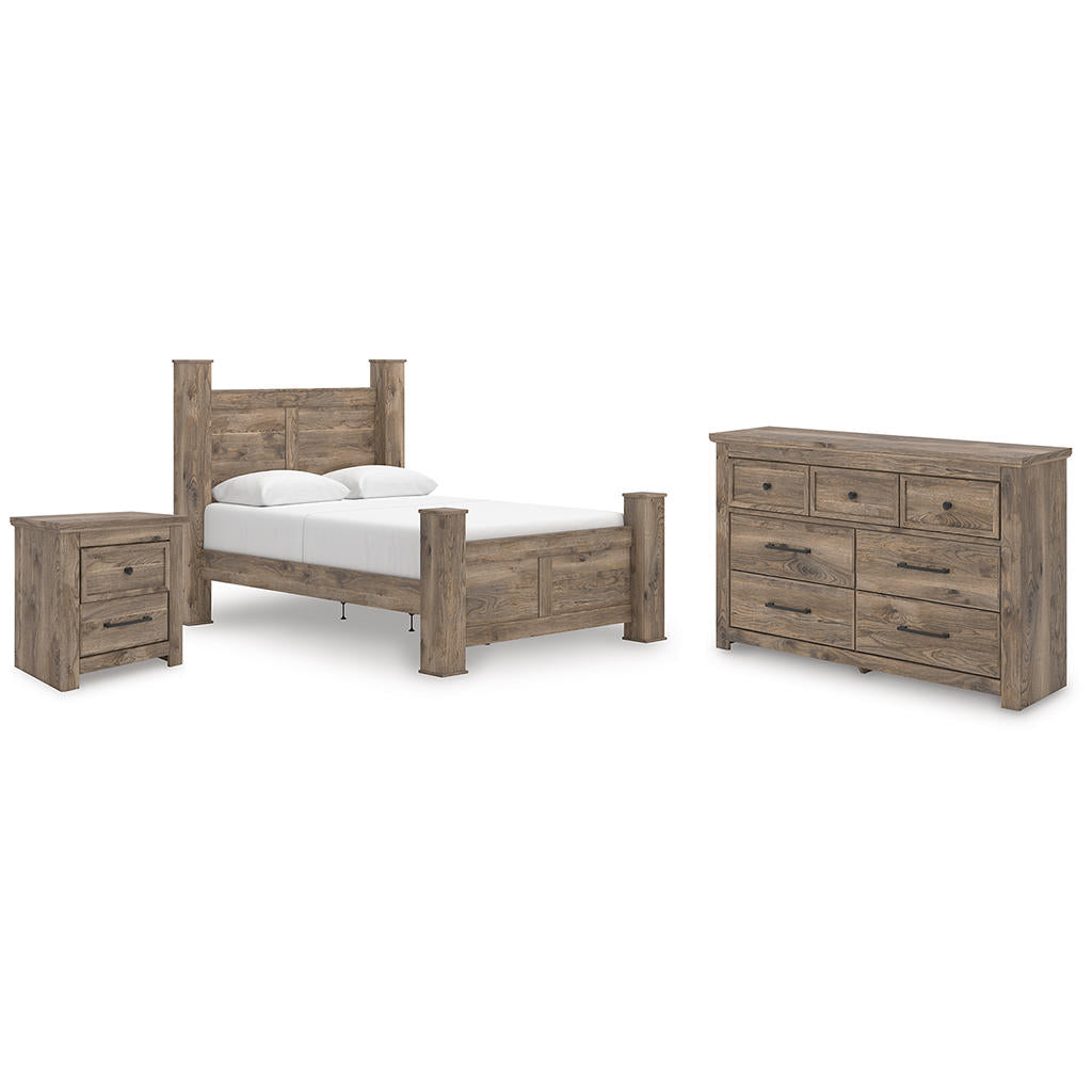 Rusticott Queen Poster Bed, Dresser and Nightstand Signature Design by Ashley® Uncategorized