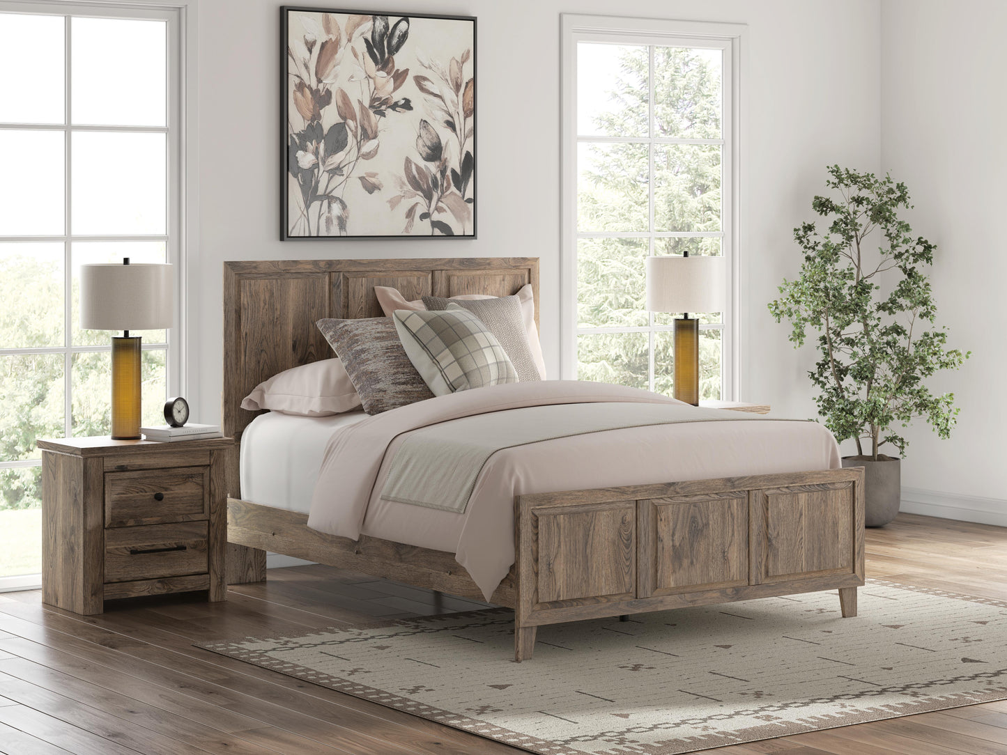 Rusticott Queen Panel Bed, Dresser and Nightstand Signature Design by Ashley® Bedroom